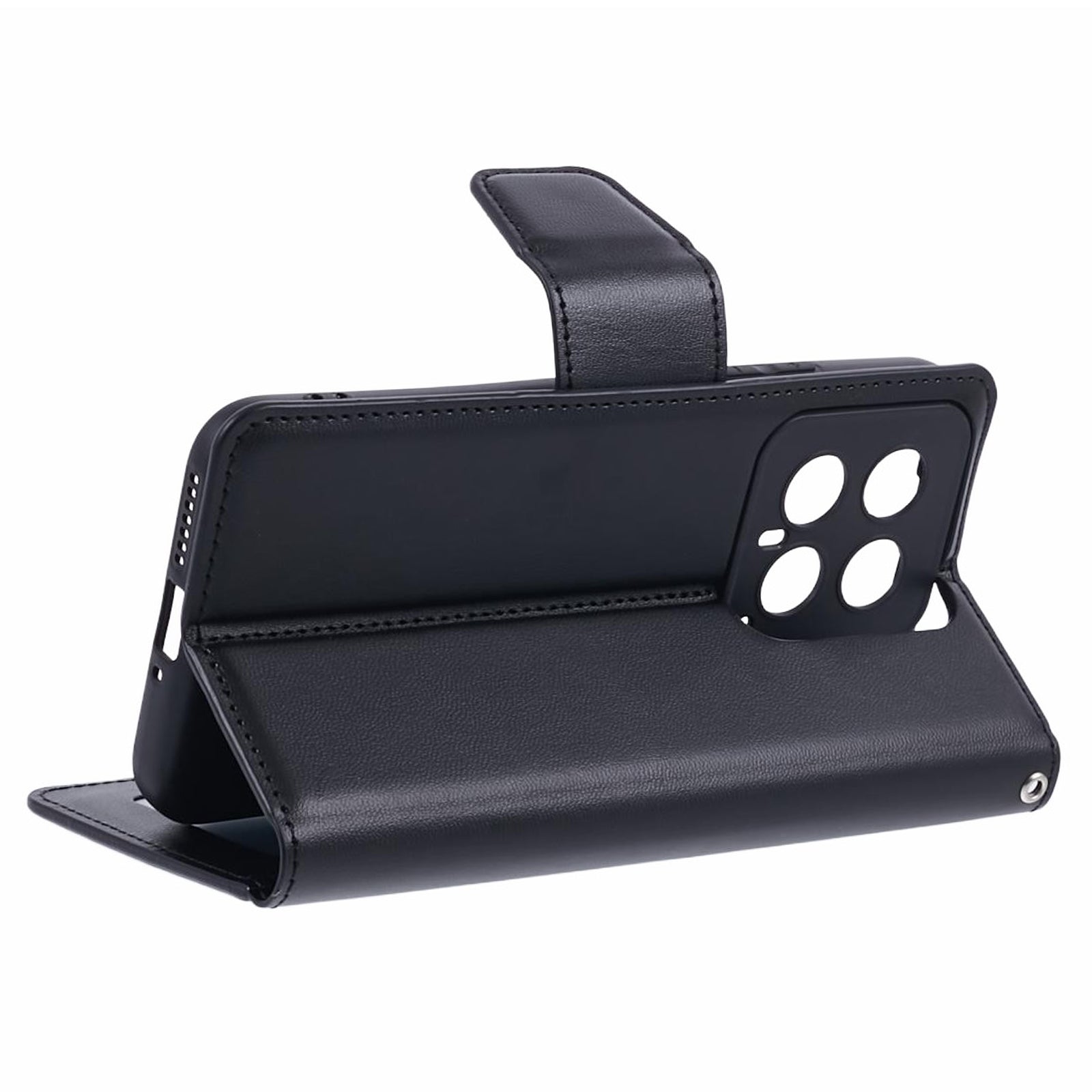 HANMAN Mill Series Phone Shell for Xiaomi 14 Case Wallet PU Leather Stand Cover - Black HANMAN Mill Series Phone Shell for Xiaomi 14 Case Wallet PU Leather Stand Cover - Black